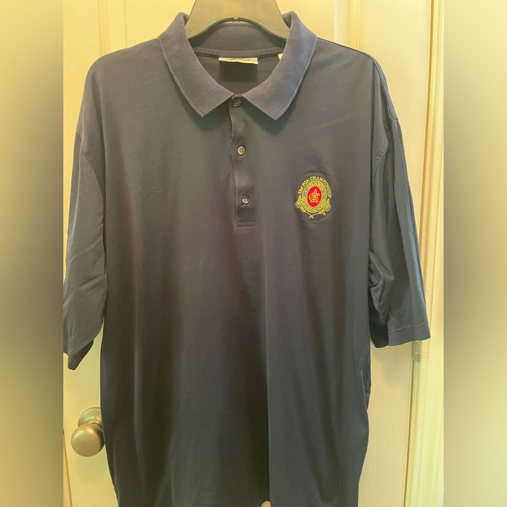 Navy Blue Polo Shirt with Embroidered Logo